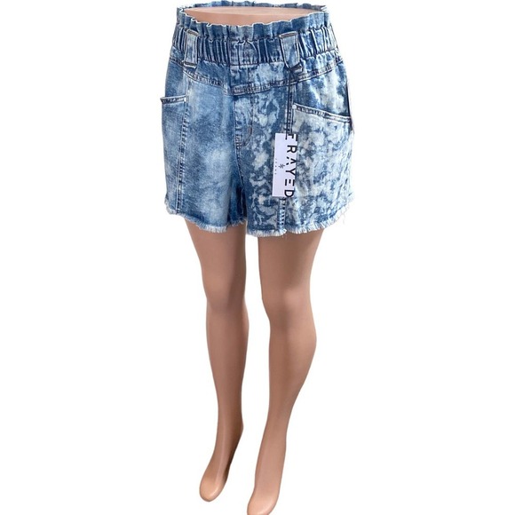 NWT FRAYED Super High Baggy Short in Sour Candy, size 30 - Picture 9 of 13